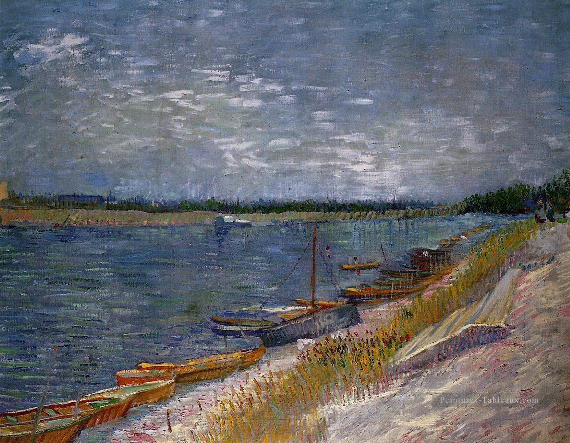 Bateaux amarrés Vincent van Gogh Peintures à l'huile